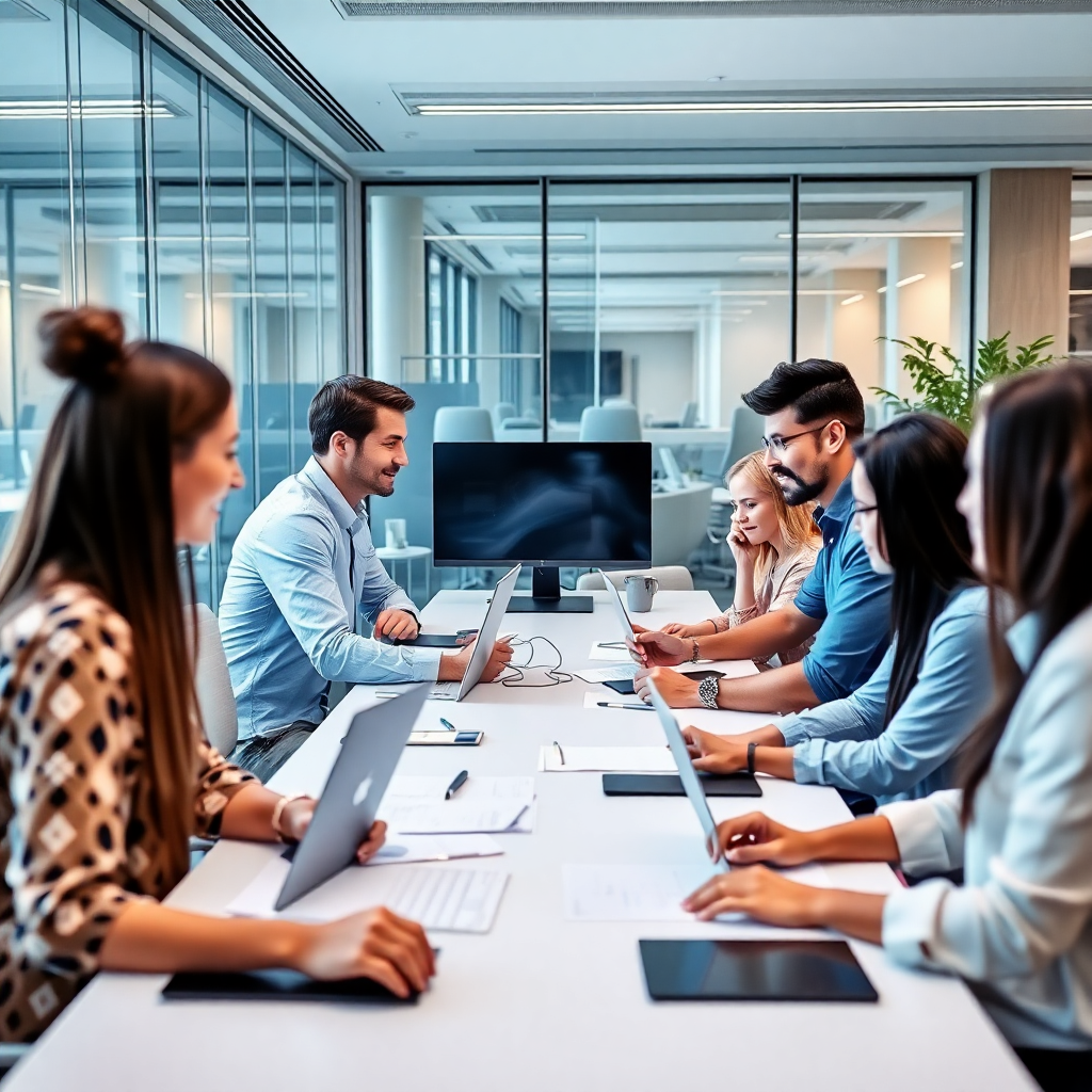 DSHG Sonic team collaborating in modern office